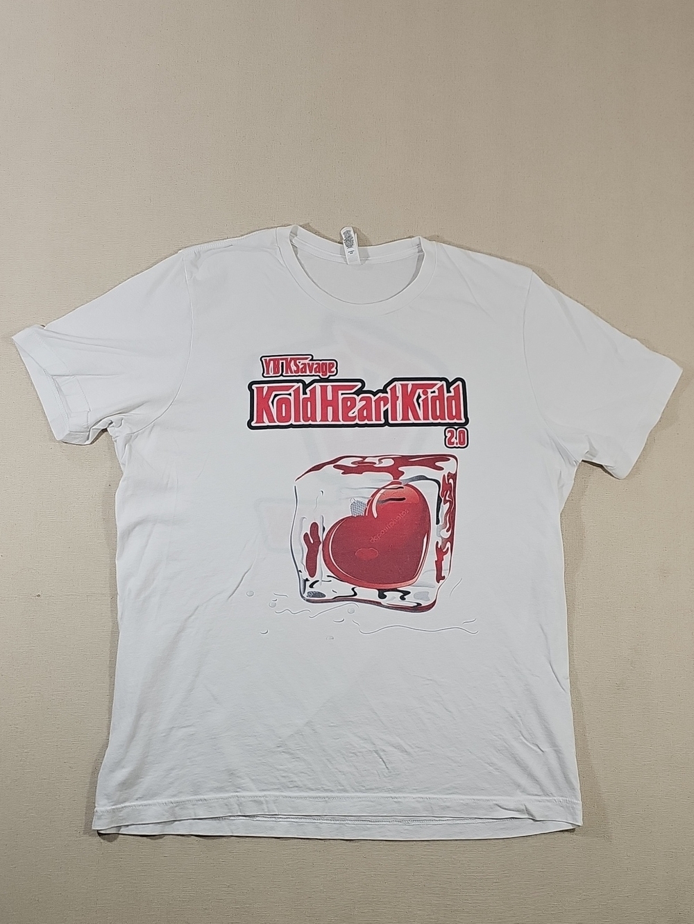 Bella Canvas White Tee with Red Heart-in-Ice Graphic